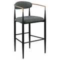 Tina - Metal Pub Height Bar Stool With Upholstered Back And Seat (Set of 2)