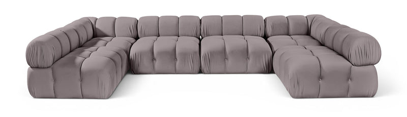 Orin - U-Shaped Velvet 6 Piece Modular Sectional