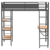 Campus - 3-Shelf Metal Twin Workstation Loft Bed
