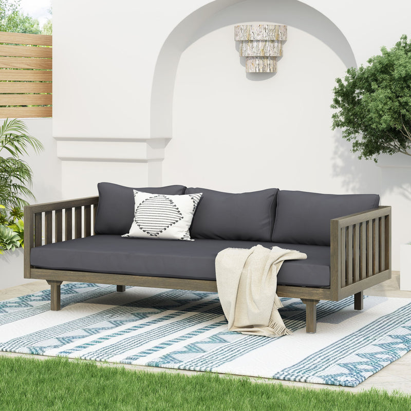 Claremont - 3 Seater Daybed Teak Acacia Wood Water Resistant Cushions