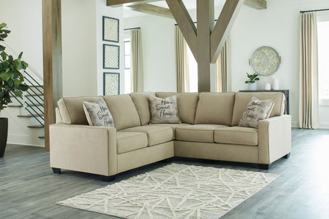 Beige / 2-Piece Corner Loveseat Sectional