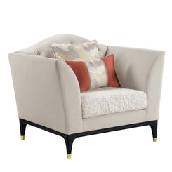 Tayden - Chair With 2 Pillows - Beige Velvet