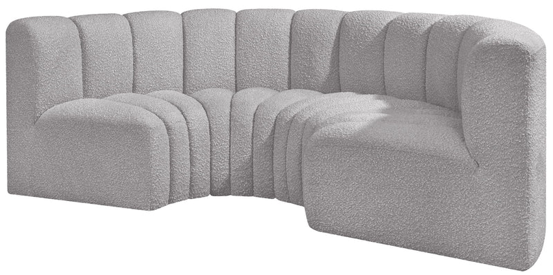 Arc - Boucle Fabric 4 Piece U-Shaped Modular Sofa
