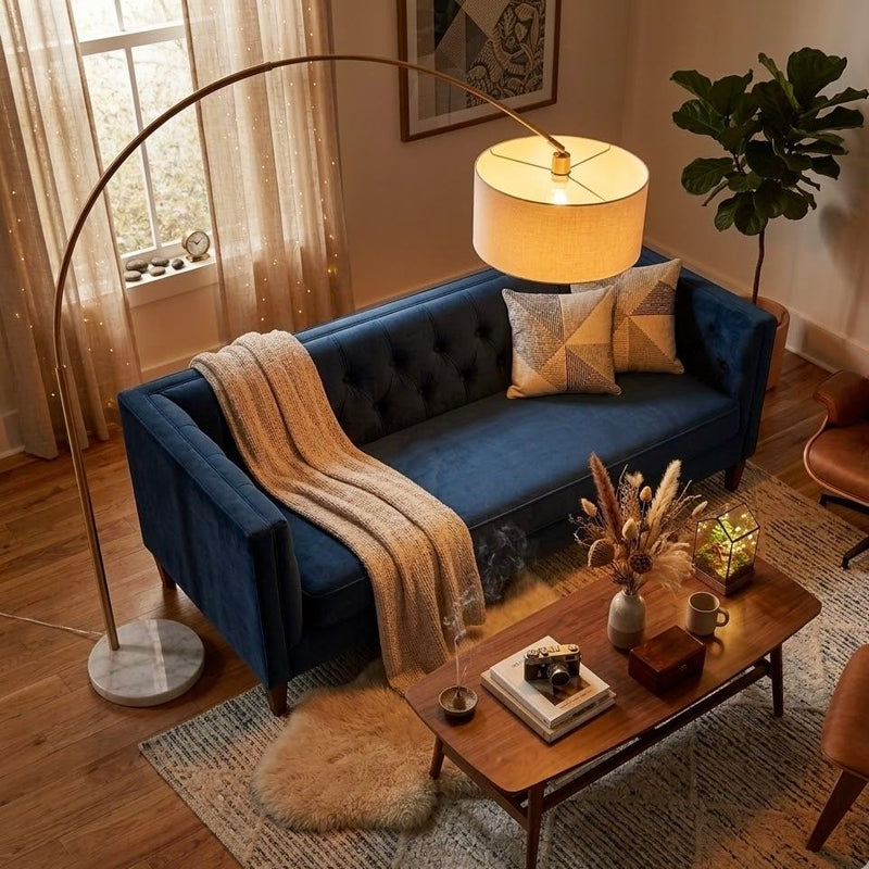 Ambient - Arch Floor Lamp With Large Shade - Gold / White
