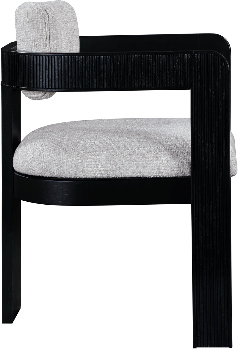 Sacha - Linen Dining Chair With Black Base (Set of 2)