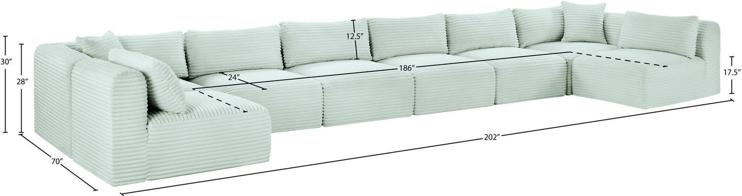Shaggy - 8 Piece Modular U-Shaped Armless Sectional