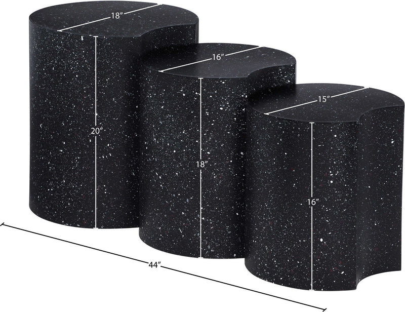 Dimple - 3 Piece Modular End Table - Terazzo Finish