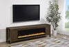 Carey - 79" TV Stand Fireplace Media Console - Dark Pine
