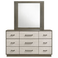 Fenwick - 9-Drawer Dresser With Mirror - Gray Oak