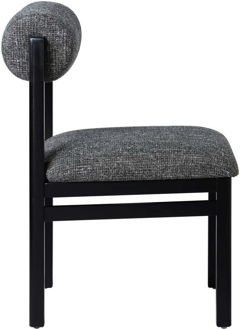 Roundhill - Fabric Dining Chair (Set of 2) - Black Frame