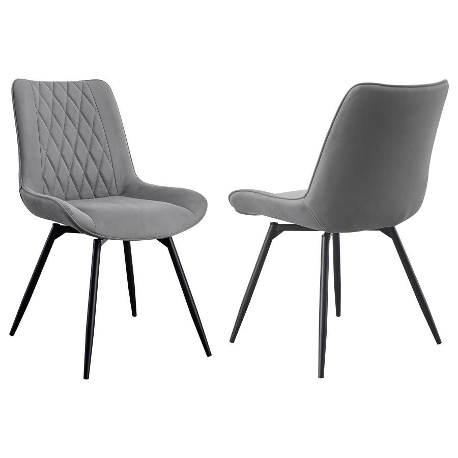 Diggs - Upholstered Swivel Dining Side Chair (Set of 2) - Gray