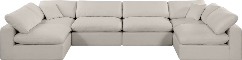 Comfy - 6 Piece Linen Modular Armless Sectional