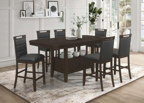 Dark Brown / 7 Pc. Table, 6 Chairs