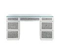 Noralie - Office Desk - Clear Glass, Mirrored & Faux Diamonds