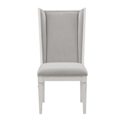 Katia - Hostess Chair (Set of 2) - Light Gray Linen & Weathered White