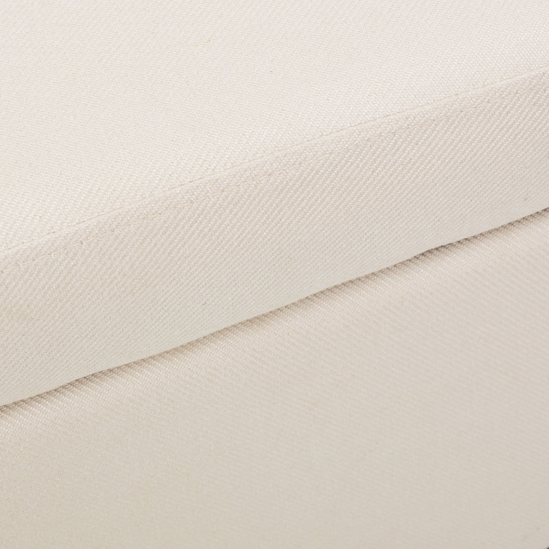 Upholstered Storage Ottoman With Nailhead Trim - Beige