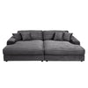 Hilde - 108" Chaise With 2 Pillows - Dark Gray Corduroy