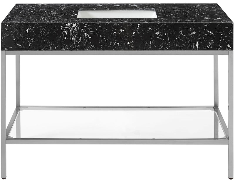 Marmo - Engineered Marble Bathroom Vanity With Chrome Base