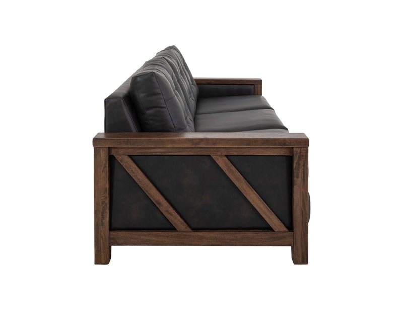 Walnut - Sofa - Licorice Black