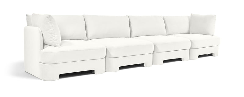 Hammond - Velvet Performance Fabric Upholstered 4 Piece Sofa