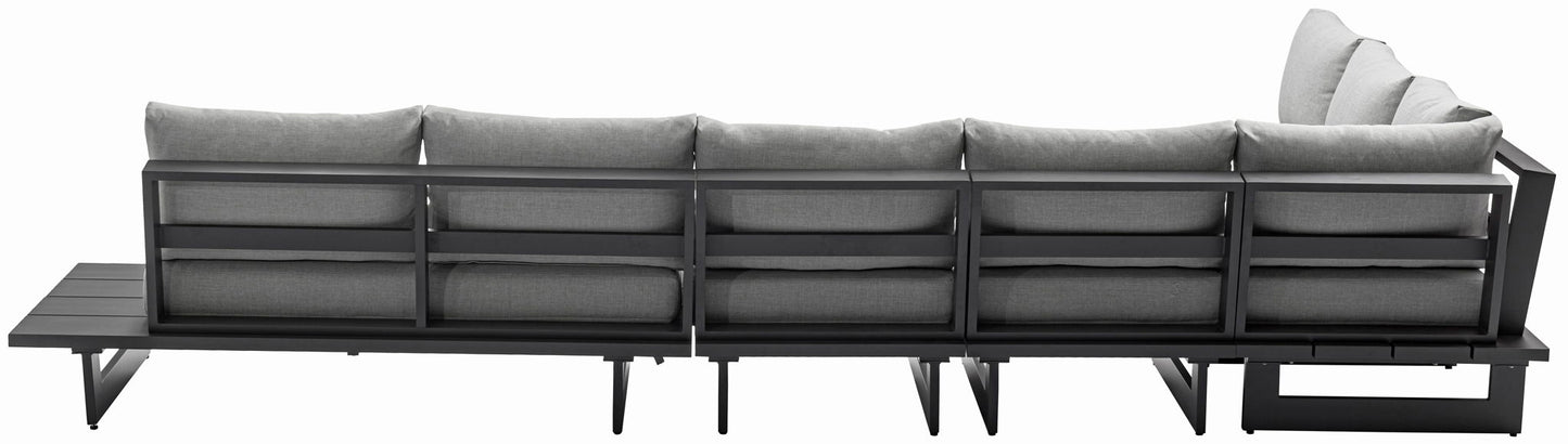 Maldives - 5 Piece Water Resistant Outdoor Patio Modular Sectional With Gray Base