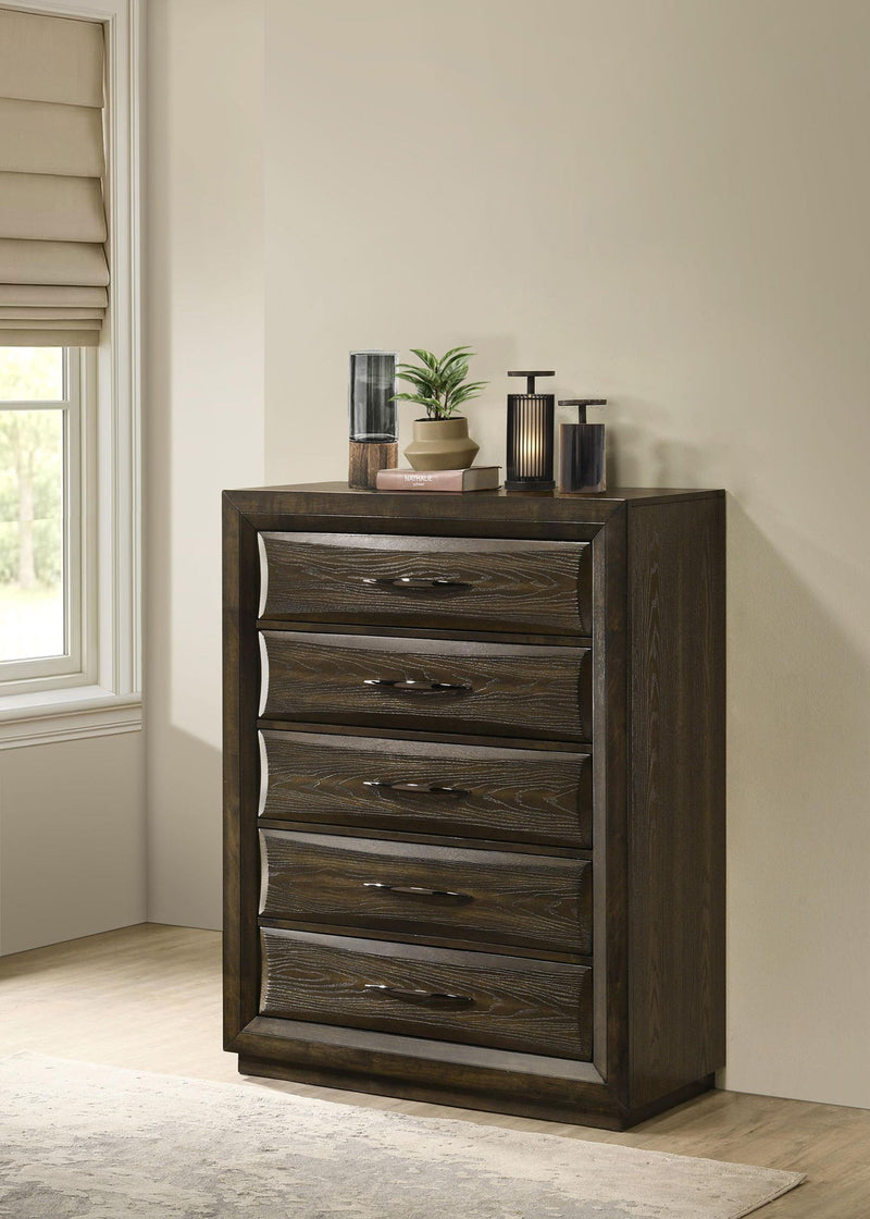 Atlas 5-drawer Bedroom Chest of Drawers Dark Oak