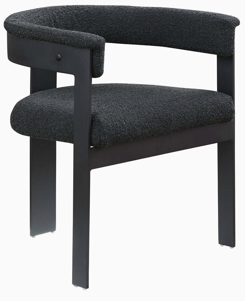 Romeo - Boucle Dining Chair With Black Base (Set of 2)