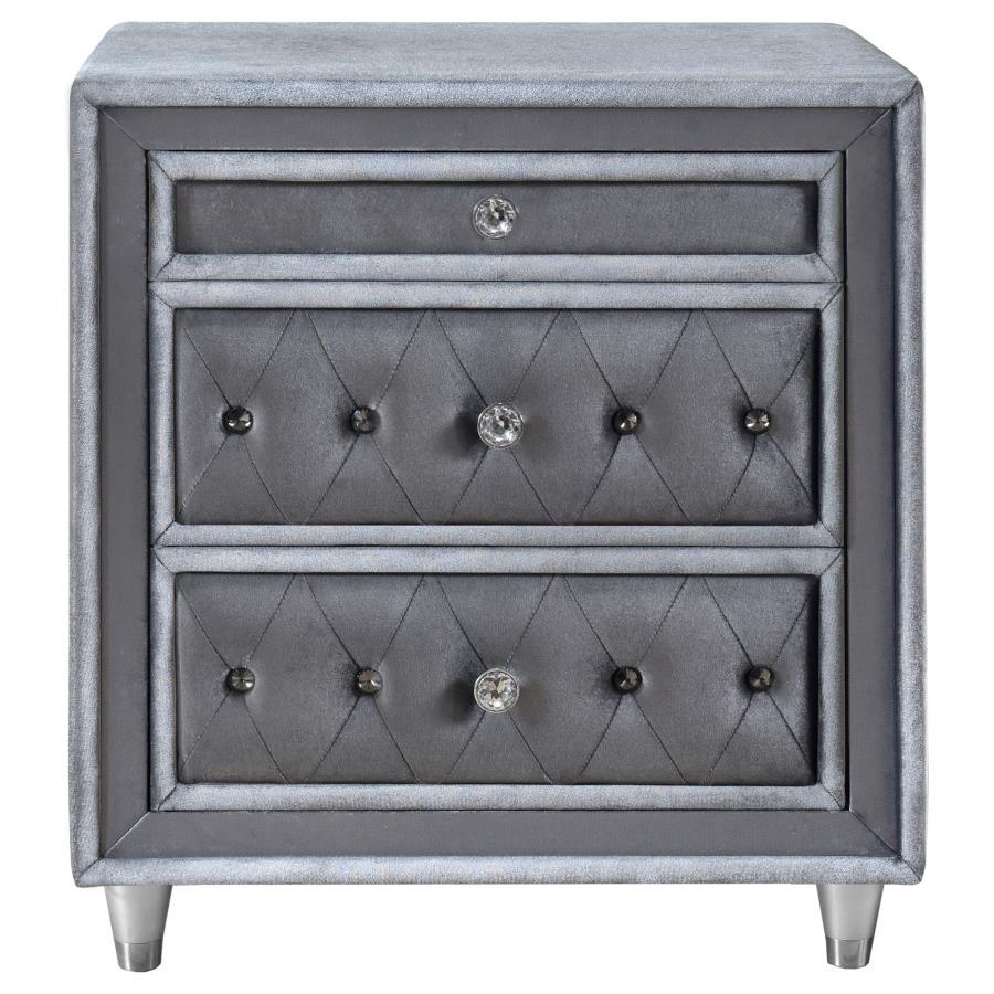 Antonella - Upholstered 3-Drawer Nightstand