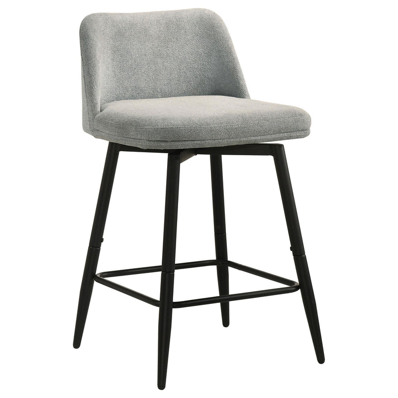Mellor Fabric Upholstered Swivel Counter Chair Grey (Set of 2)