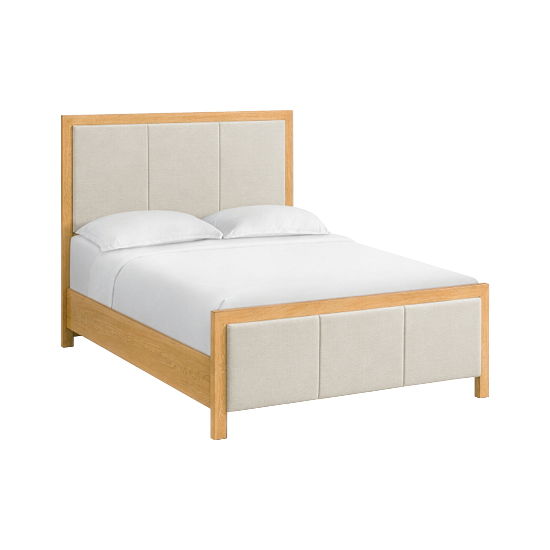 Bailey - Queen Upholstered Panel Bed - Natural / Taupe