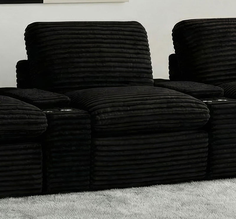 Collins Modular Power Armless Recliner Black