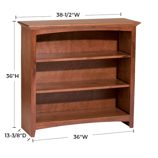 McKenzie - 36'' H X 36'' W Alder Bookcase - Glazed Antique Cherry