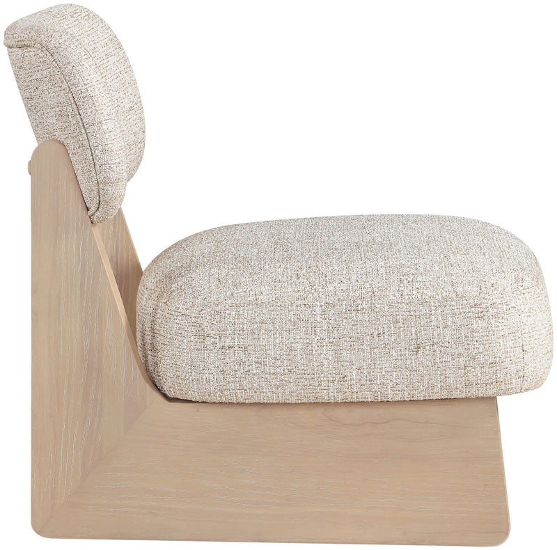 Vetra - Linen Textured Fabric Upholstered Accent Chair With Natural Base