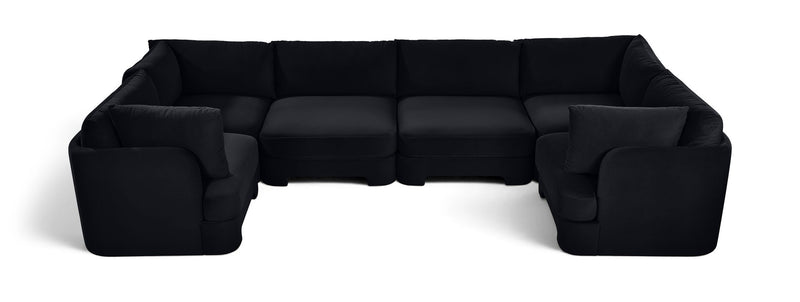 Hammond - Velvet Performance Fabric Upholstered 6 Piece U-Shaped Sectional
