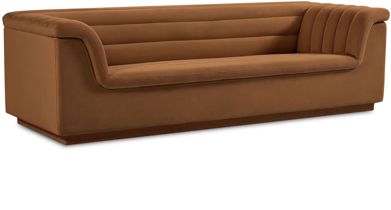 Cascade - Velvet Sofa - Saddle