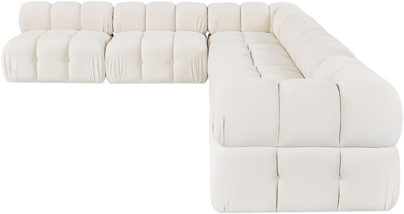 Orin - Velvet 6 Piece Modular L-Shaped Sectional