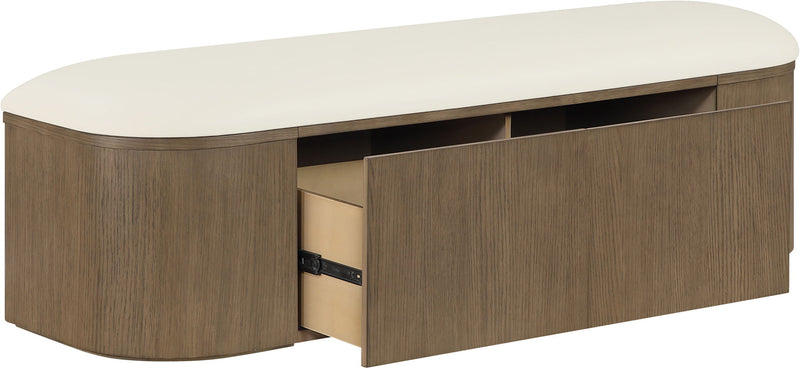 Velden - Upholstered Storage Bench With Stained Brown Base