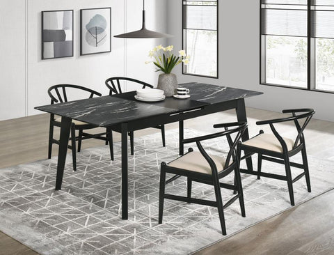 Black / 5 Pc. Table, 4 Chairs