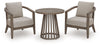 Joy Lagoon - Outdoor Chairs With Cushions/Table (Set of 3) - Beige