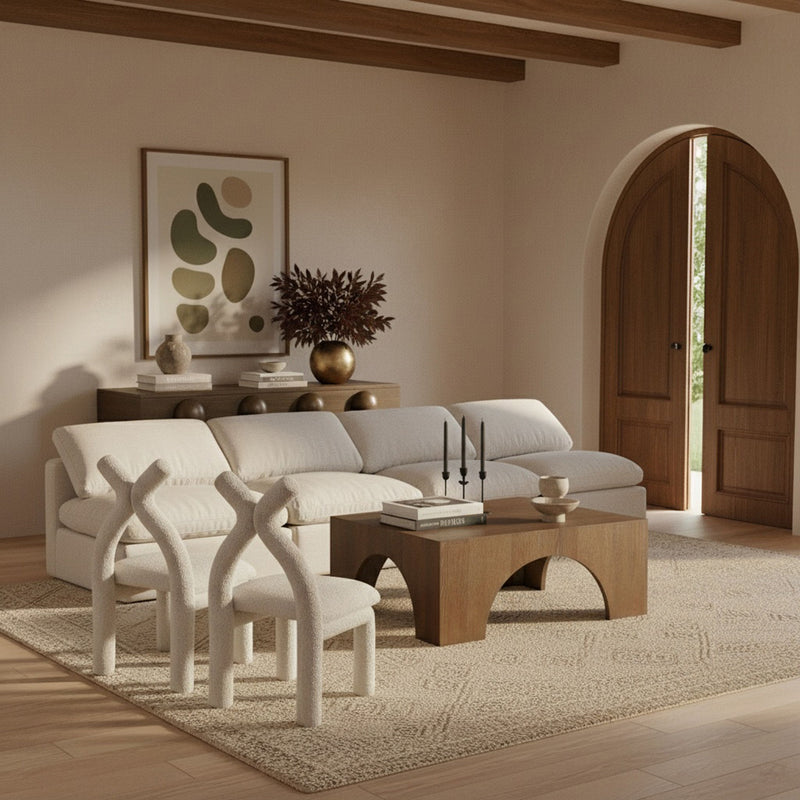 Indulge - Linen 4 Seat Modular Armless Sofa