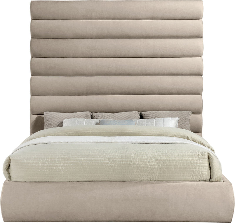 Adam - Chenille Fabric Bed With 89" Headboard