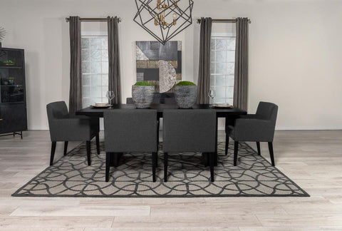 Black / 7 Pc. Table, 6 Chairs