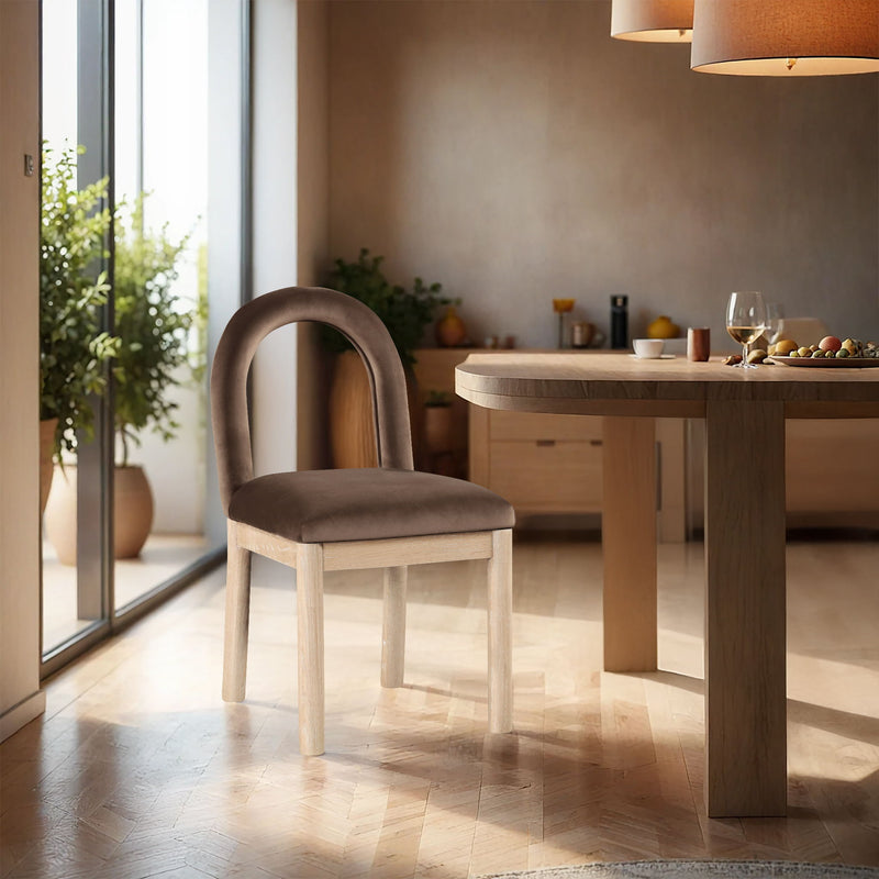 Conrad - Velvet Dining Chair With Natural Legs