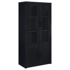 Riva - 4-Door Tall Accent Display Cabinet LED Lighting - Black