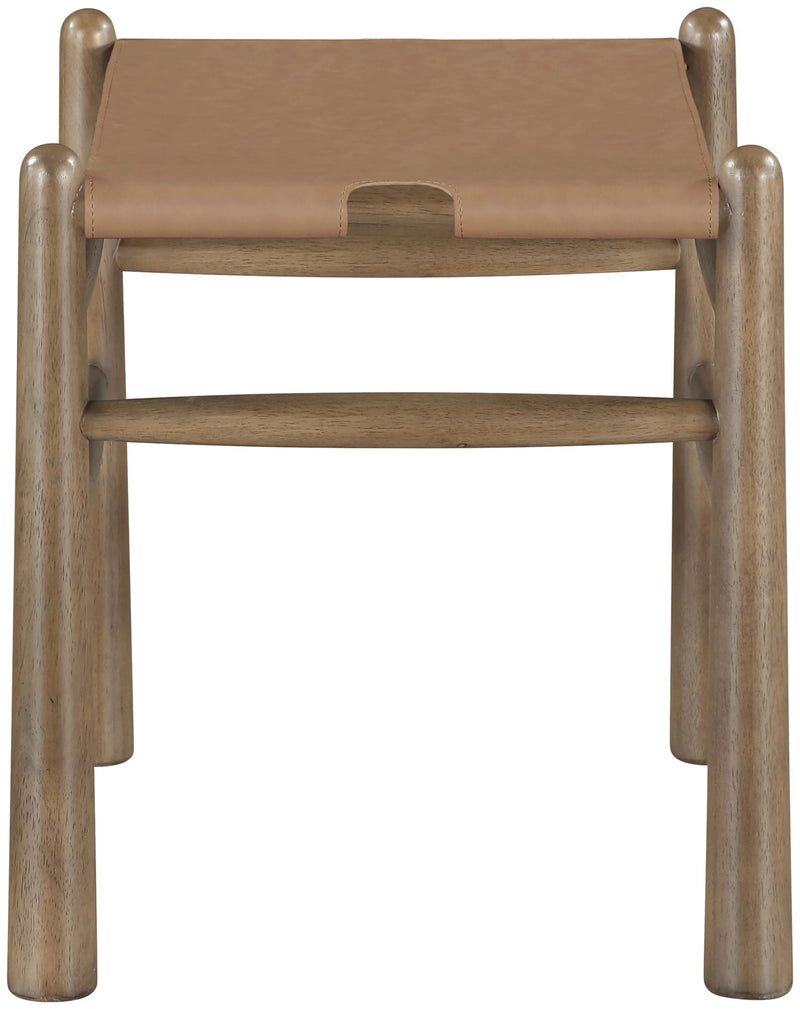 Santos - Faux Leather Upholstered Bench - Walnut Frame