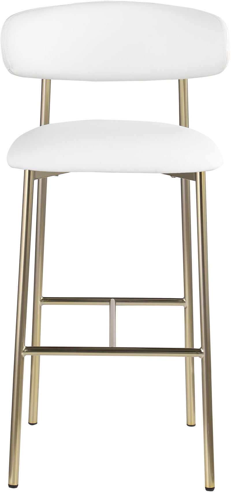 Lupita - Vegan Leather Upholstered Bar Stool With Brushed Gold Frame (Set of 2)
