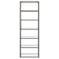 Kate - 5-Shelf Glass Bookshelf - Black Nickel