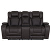 Wendell - Power Motion Loveseat With Console, Wireless Charger, Storage, USB & LED - Dark Gray