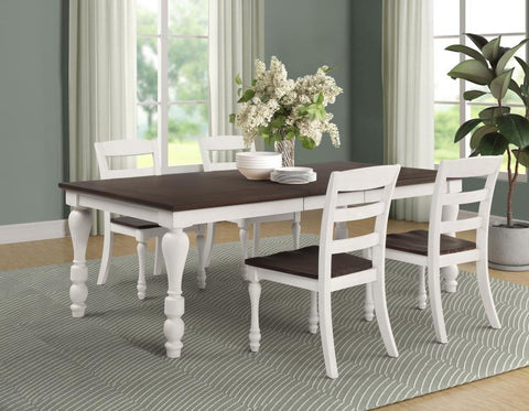 White / 5 Pc. Table, 4 Chairs