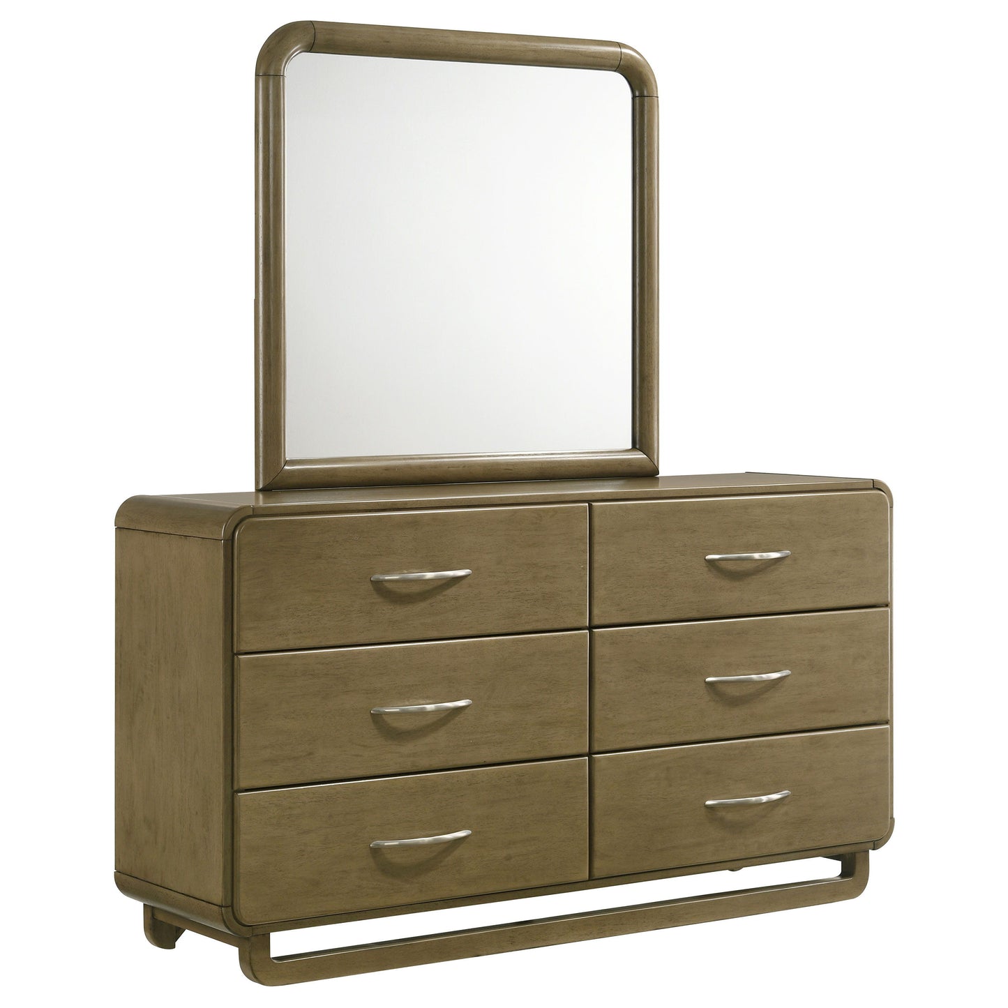 Amsbury - 6-Drawer Dresser And Mirror - Nutmeg